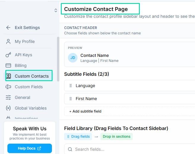 Custom Contacts
